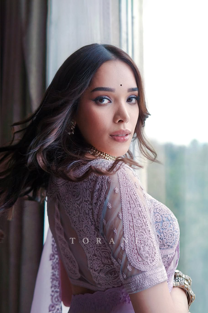 Trinetra Haldar Gummaraju in our Bakaayan Aadira Geetika Saree Set