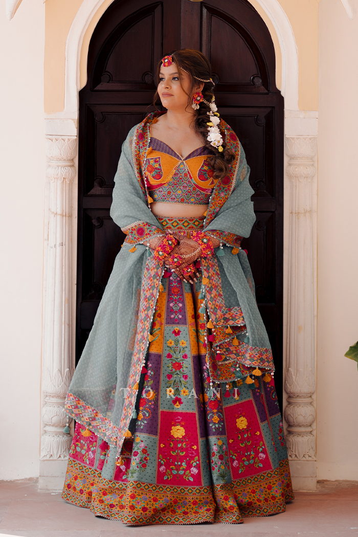 Simran Shah with Her Partner in our Dil Rang Javeri Lehenga Set &amp; Dil Seher Mohsin Kurta Set