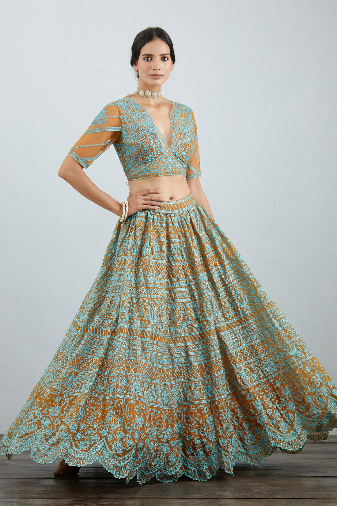 Sarson Advaita Lehenga Set