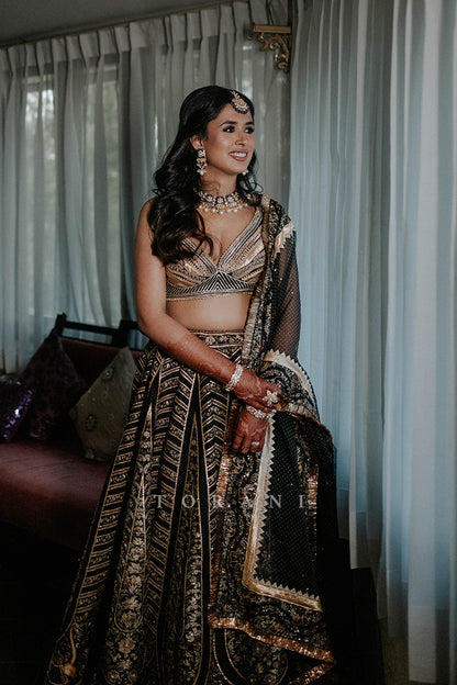 Trisha Tejani in our Custom Hayat Yasmine Lehenga Set