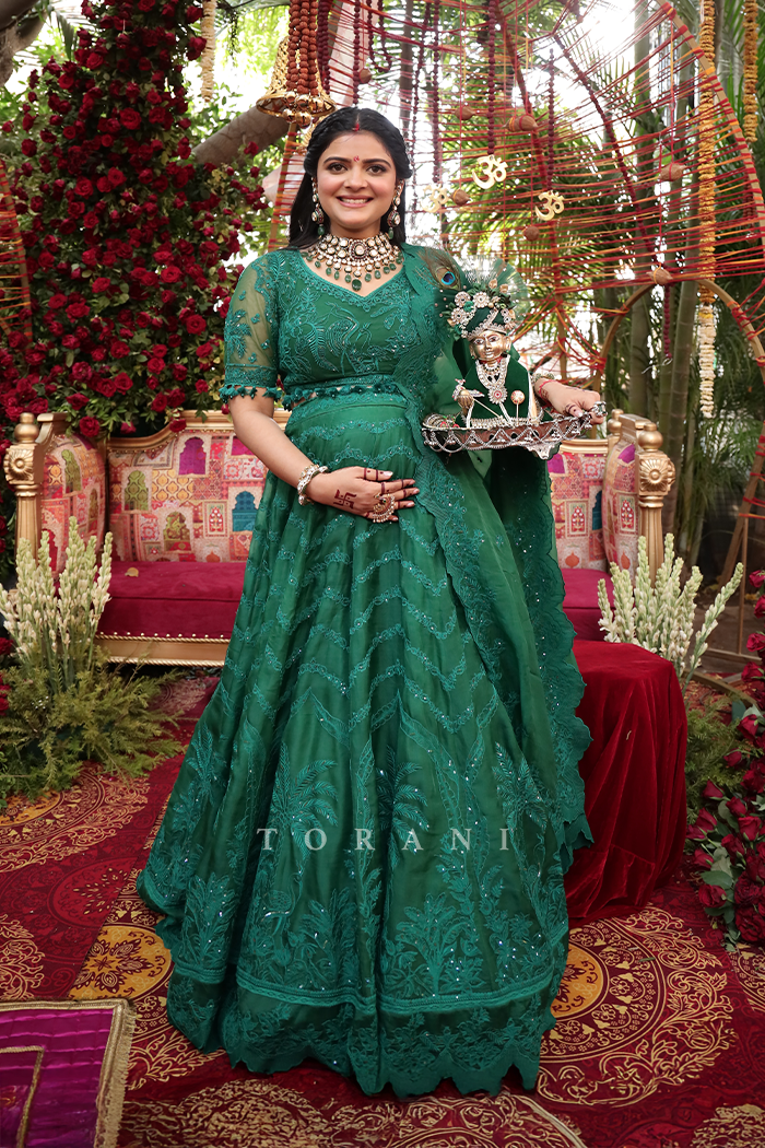 Lipsa Shivani in our Sabz Indira Lehenga Set