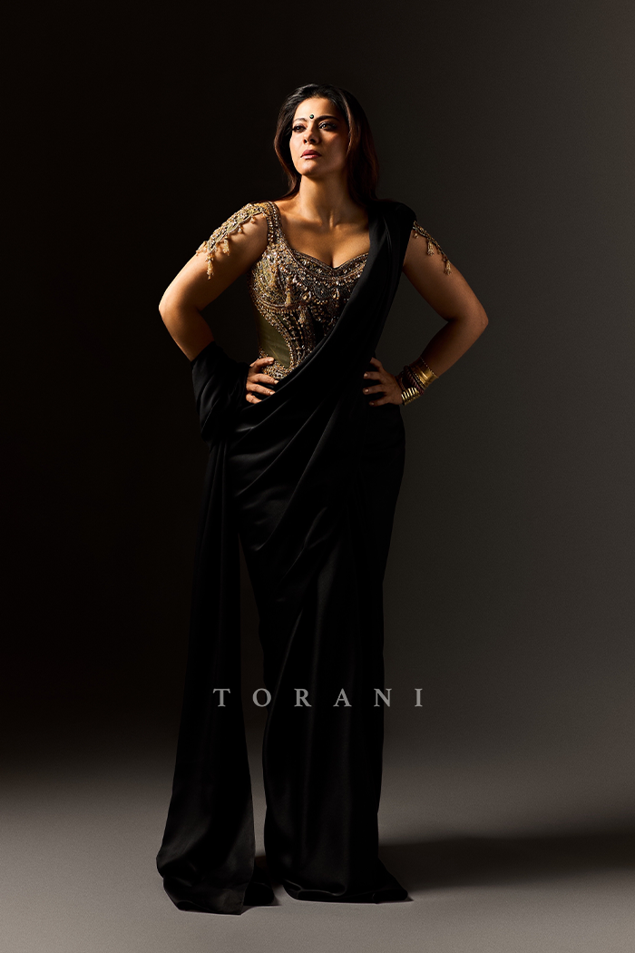 Kajol Devgan in our Siyaahi Rudrika Saree Set
