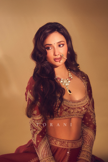 Akanksha Sharma in our Gerua Subhi Lehenga Set