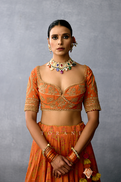 Gerua Janma Lehenga Set