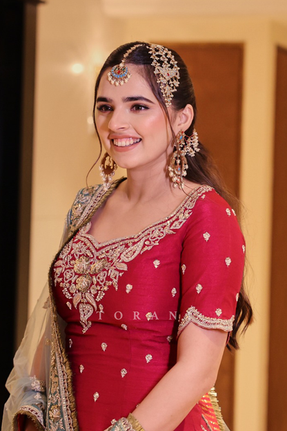 Khushboo and Vardan in our Chandramallika Manmayi Gharara Set &amp; Dil Surkh Mamun Kurta Set