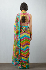 Printed Multicolor saree in georgette