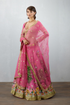 Handwoven chanderi lehenga set with organza dupatta