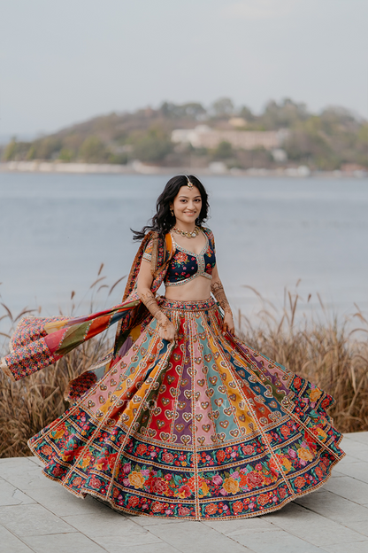 Tanvi and Navkar in our Dil Rangrez Jiya Lehenga Set and Custom Bandi Set