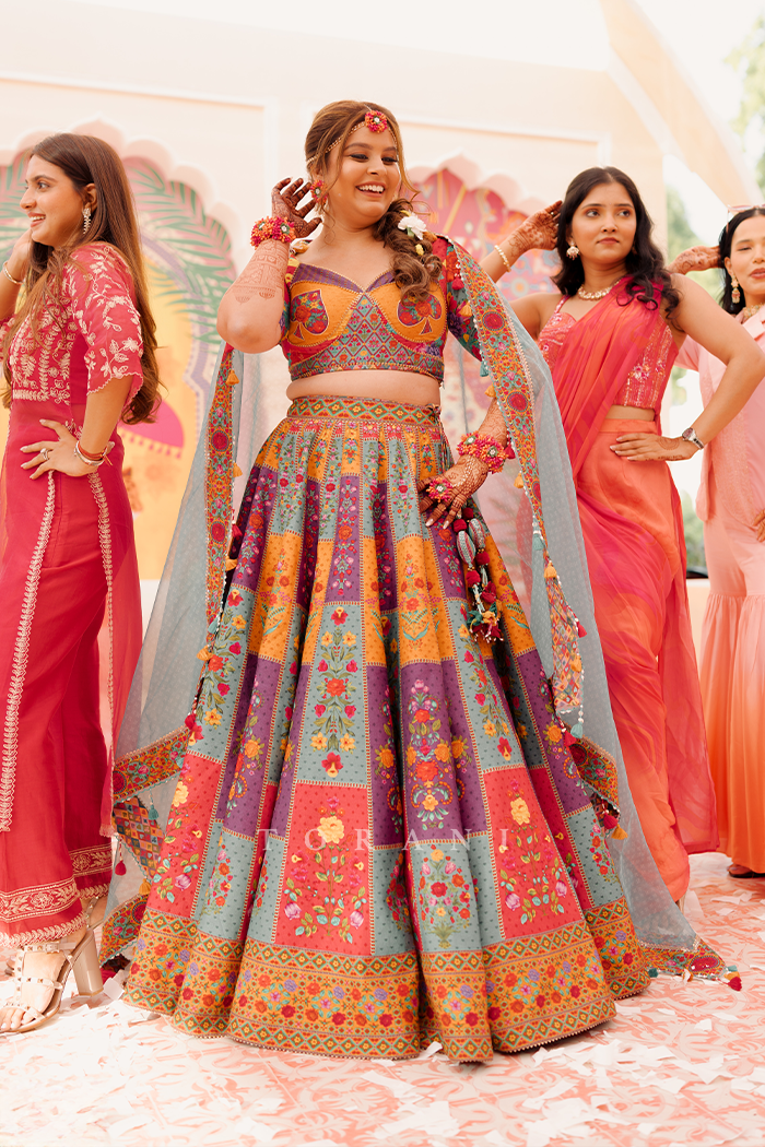 Simran Shah with Her Partner in our Dil Rang Javeri Lehenga Set &amp; Dil Seher Mohsin Kurta Set
