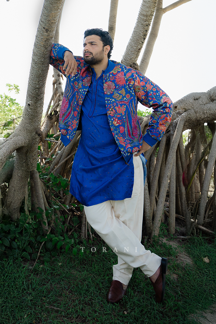 Prakhar Gupta in our Neelima Chitraa Bomber Jacket Set