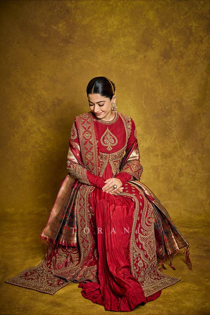 rashmika engagement dress Rashmika Mandanna exudes wedding fashion inspiration in a dazzling ivory-coloured lehenga