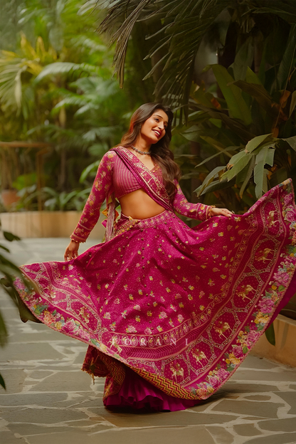 Niharika NM in our Manika Aoruni Lehenga Set