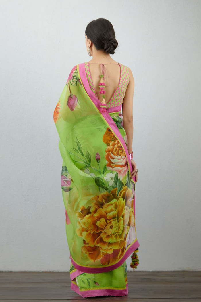 Printed Organza saree by Torani