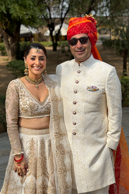 Bani in our Custom Gul Bano Meher Passa Lehenga Set