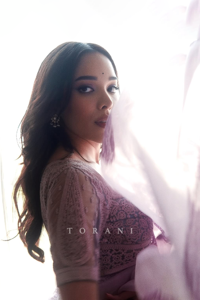 Trinetra Haldar Gummaraju in our Bakaayan Aadira Geetika Saree Set