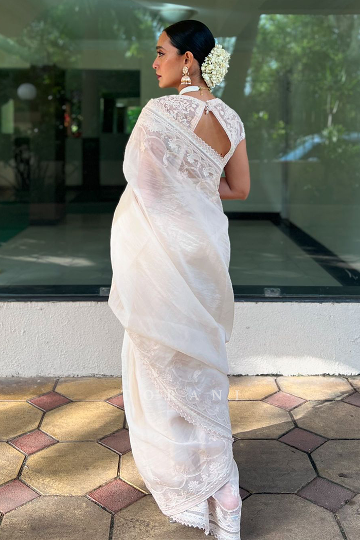 Sayani Gupta in our Mradu Afroza Damini Saree Set