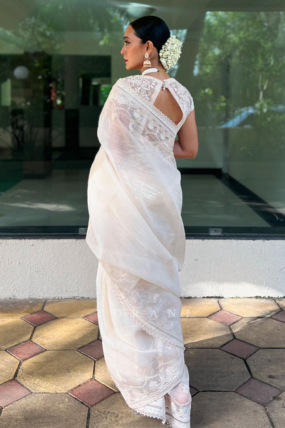 Sayani Gupta in our Mradu Afroza Damini Saree Set