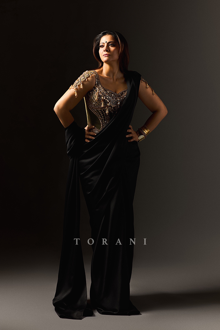 Kajol Devgan in our Siyaahi Rudrika Saree Set