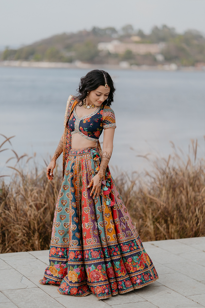 Tanvi and Navkar in our Dil Rangrez Jiya Lehenga Set and Custom Bandi Set