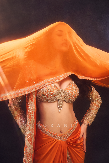 Disha Patani in our Santree Ruhaani Saree Set