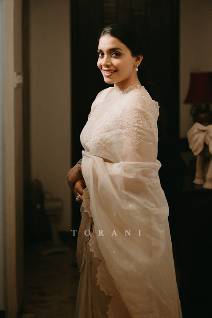 Kreenal Gala in our Swetah Farrin Saree Set