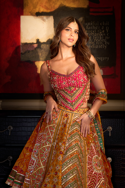Suhana Khan in our Custom Kanak Dil Meher Lehenga Set