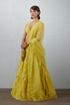 Yellow Organza lehenga choli set with lycra dupatta
