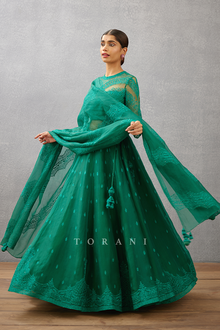 Sabz Rubani Lehenga Set