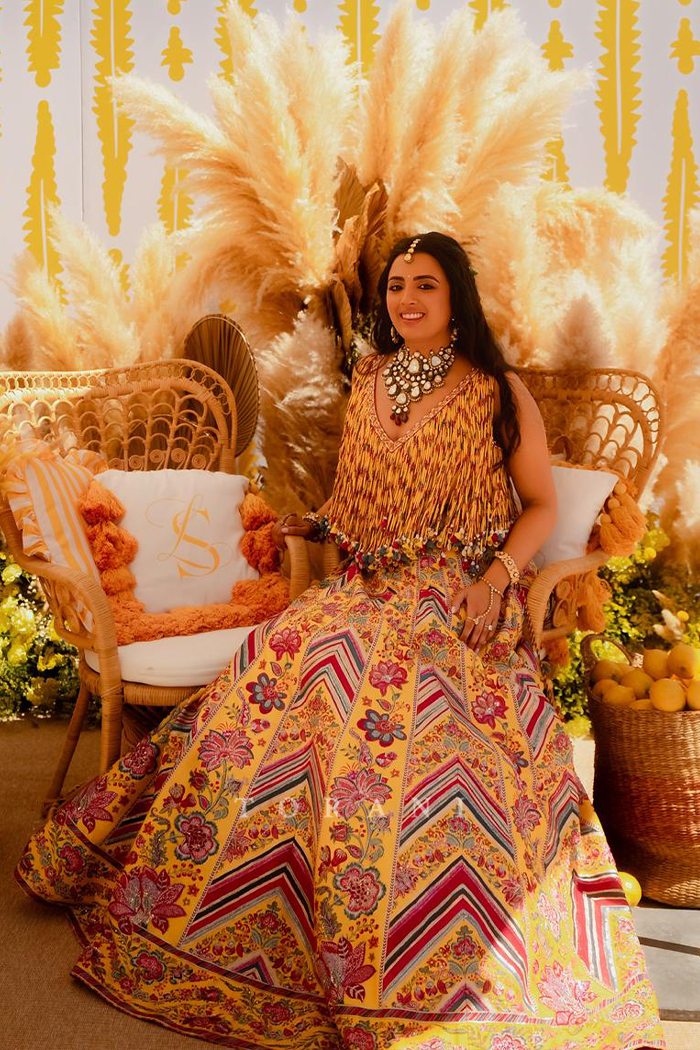 Sarina &amp; Lavine in our Boho Baagh Lehenga Set and Sunehra Chaand Bandi Set