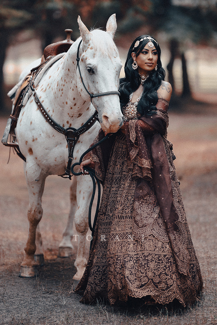 Aashna Prakash in our Custom Dahliya Advaita Lehenga Set