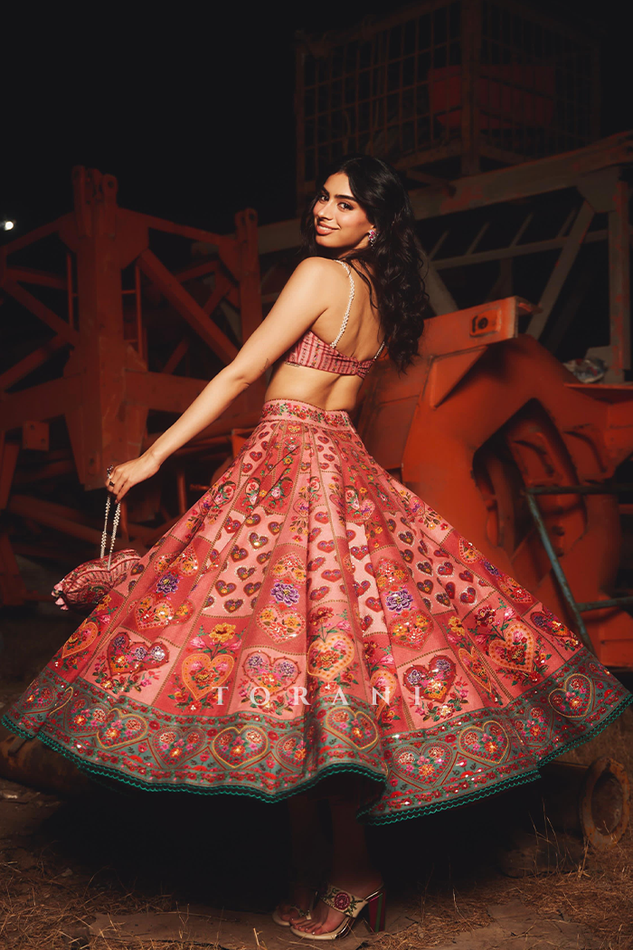 Khushi Kapoor in our Custom Dil Ruba Arsia Lehenga Set