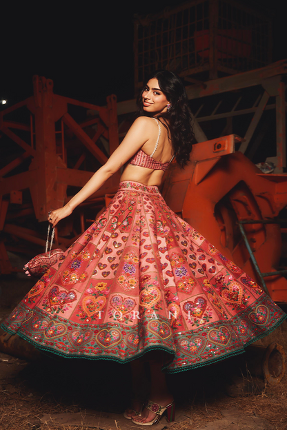 Khushi Kapoor in our Custom Dil Ruba Arsia Lehenga Set