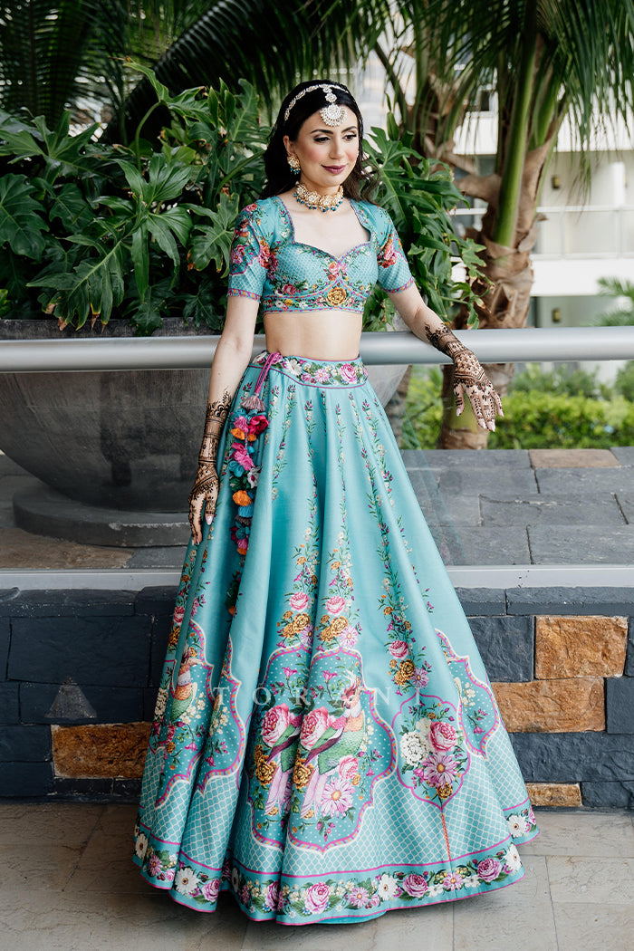 Sapna Deroche In Our Firoza Arshneer Lehenga Set
