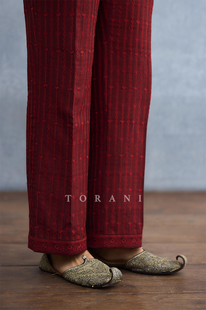 Surkh Aahaad Jacket Set