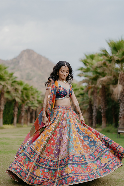 Tanvi and Navkar in our Dil Rangrez Jiya Lehenga Set and Custom Bandi Set