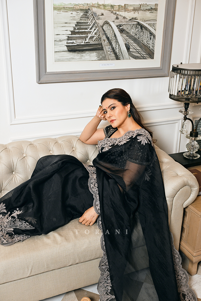 Kajol Devgan in our Raat Rani Afrah Aavya Saree Set