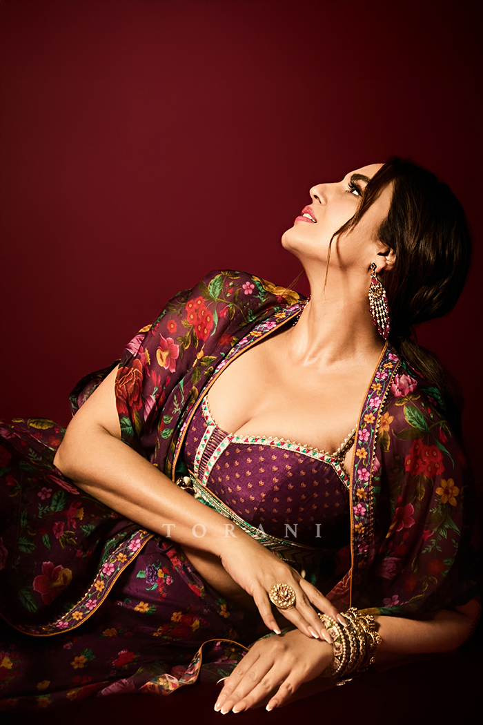 Huma Qureshi in our Dil Kusha Anamari Cape Set