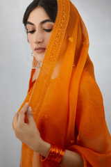 Lycra dupatta with embroidery border