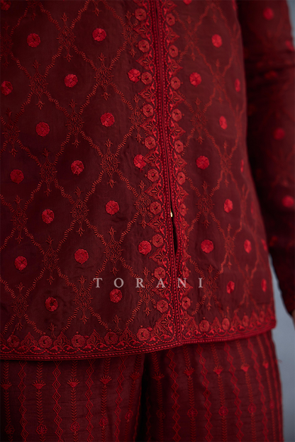 Surkh Aahaad Jacket Set