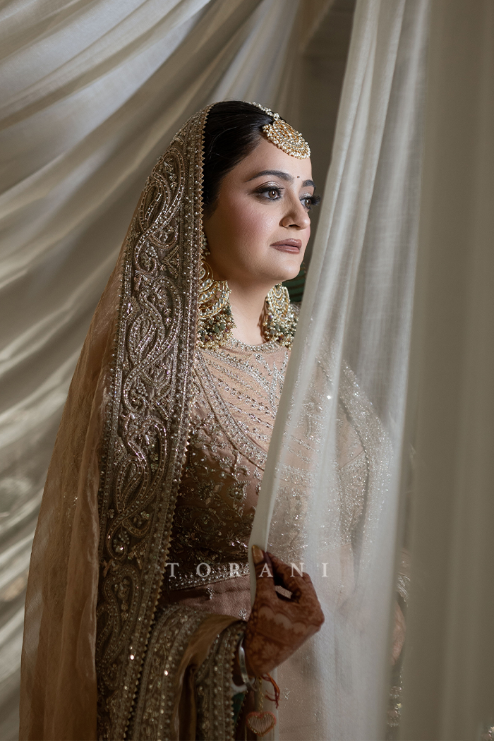 Sachi Kaur in our Custom Talai Jahaanaara Khada Dupatta &amp; Skirt Set