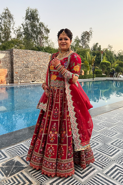 Disha Gupta In Our Dil Surkh Avora Lehenga Set