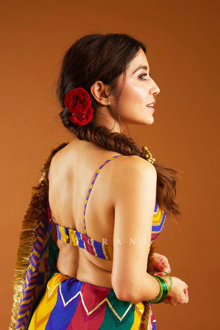 Shweta Tripathi in our Satrangi Shamiyana Saree Set