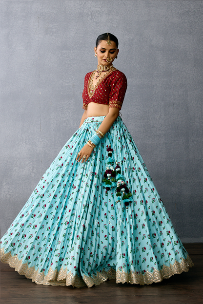 Neer-Kashish Saroja Rasalika Lehenga Set