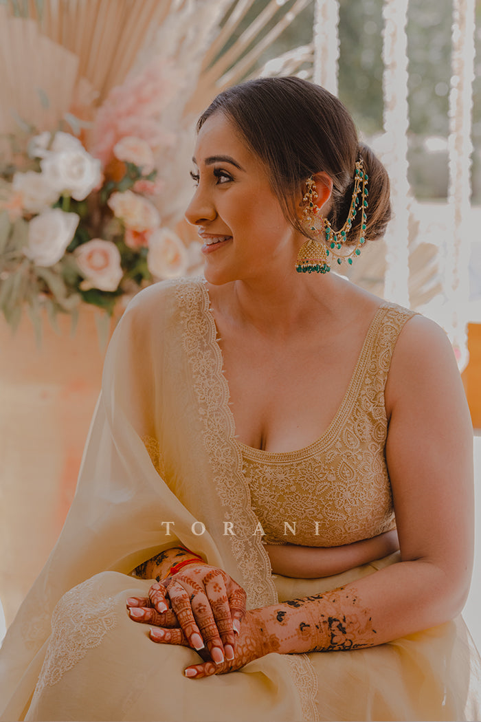 Janki Patel in our Custom Sunehra Aadira Saree Set