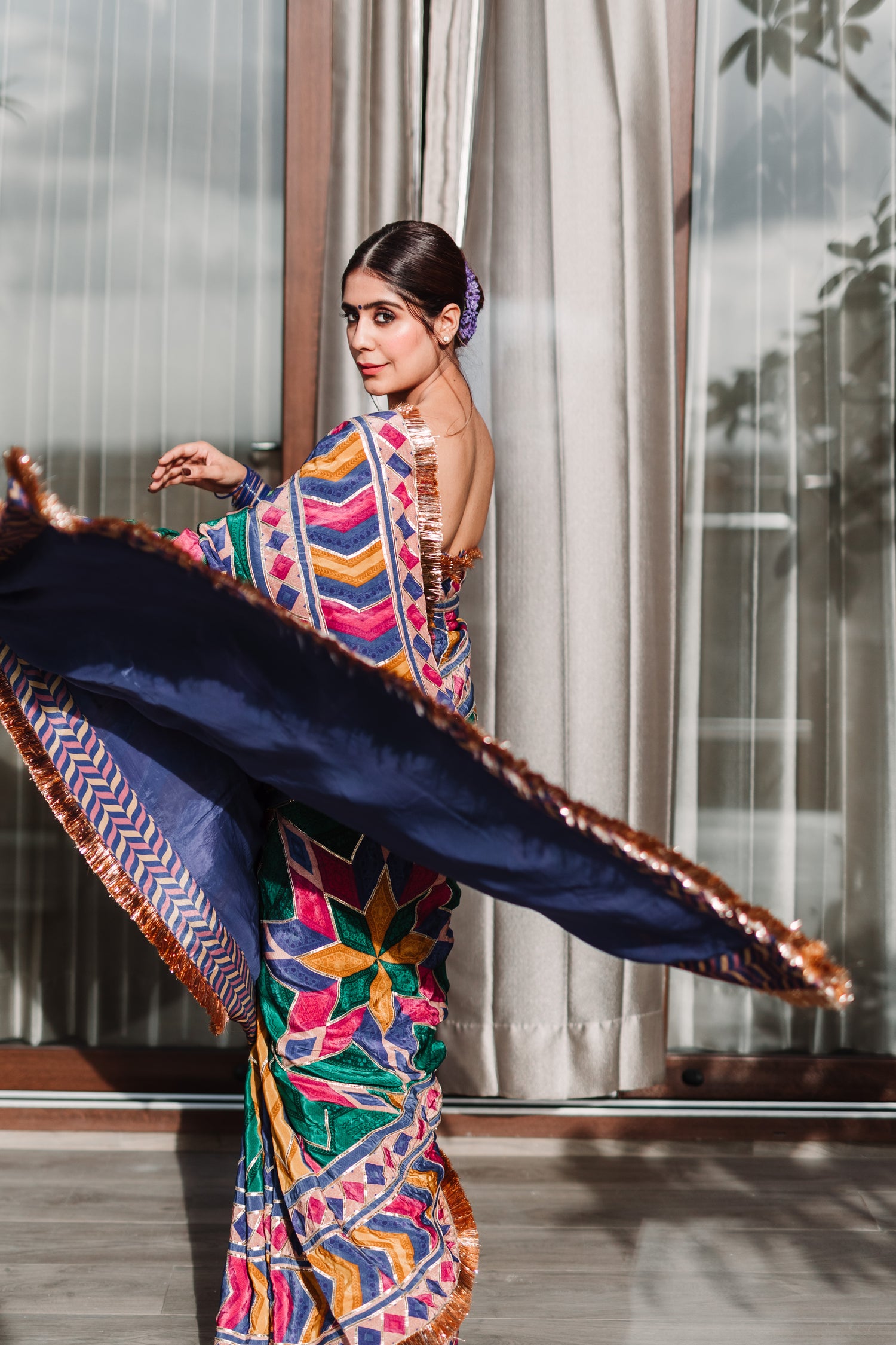 Mehal Kejriwal in our Satrangi Shamiyana Saree Set