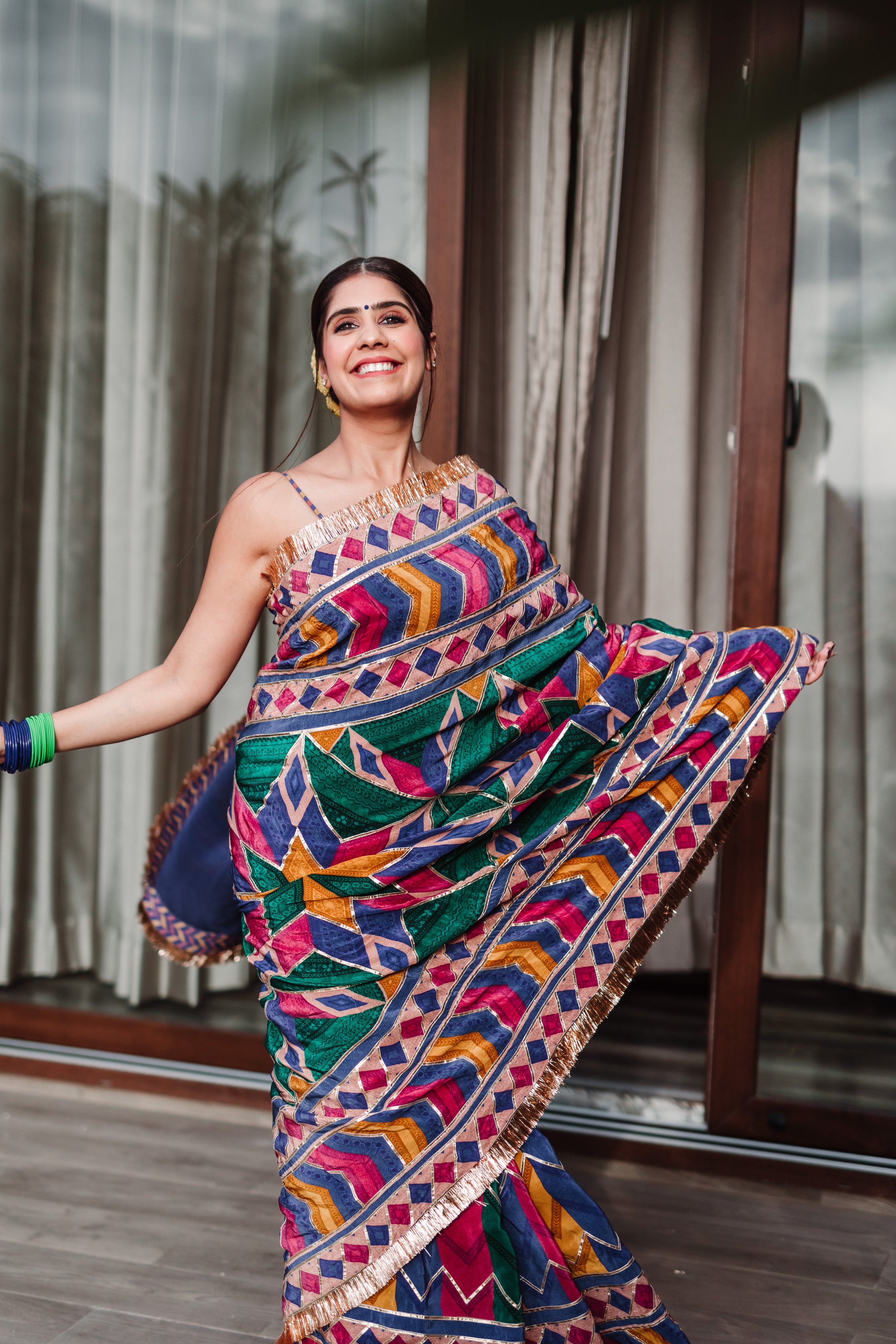 Mehal Kejriwal in our Satrangi Shamiyana Saree Set