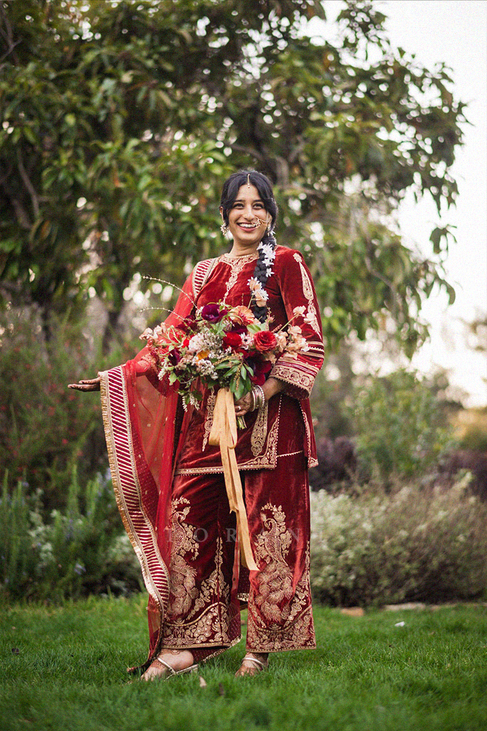 Hana in our Sindoori Yoshita Makhmal Kurta Set