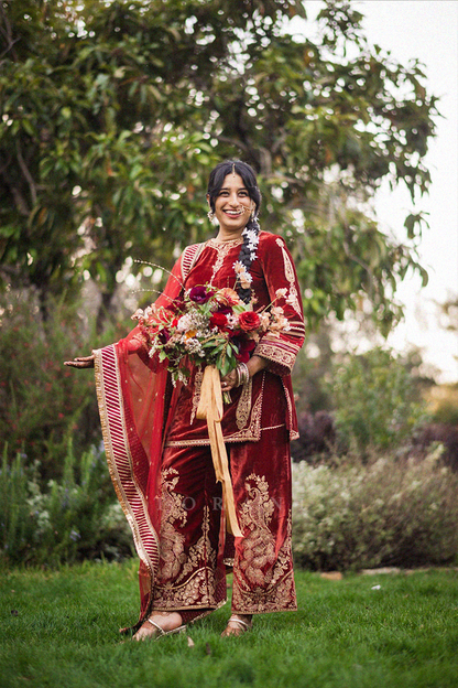 Hana in our Sindoori Yoshita Makhmal Kurta Set