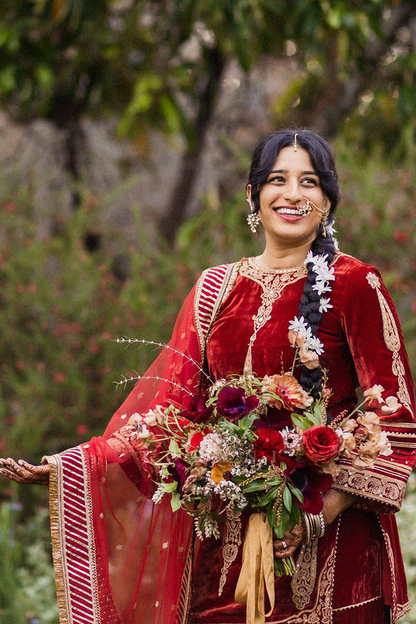 Hana in our Sindoori Yoshita Makhmal Kurta Set