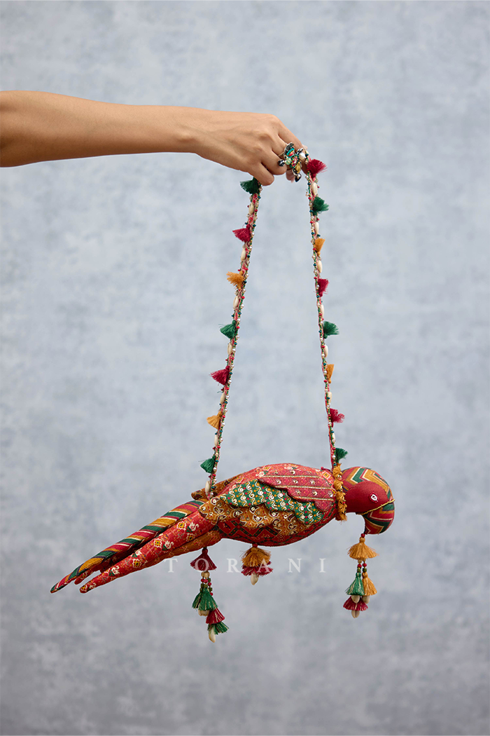 Raktik Patola Parrot Potli Bag